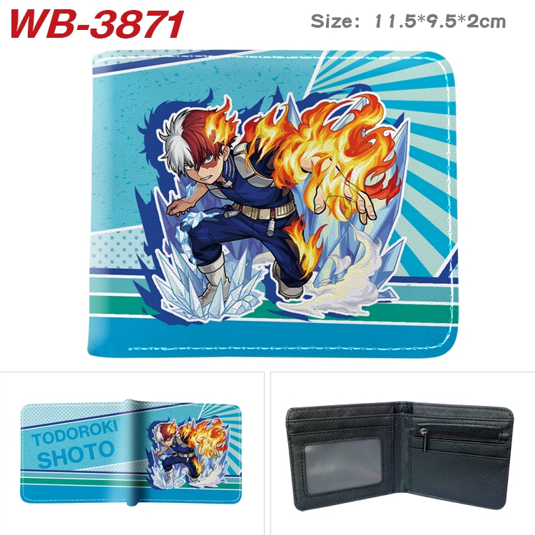 My Hero Academia Anime color book two-fold leather wallet 11.5X9.5CM WB-3871A