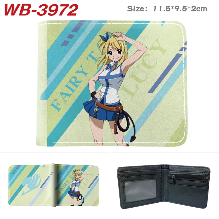 Fairy tail Anime color book two-fold leather wallet 11.5X9.5CM