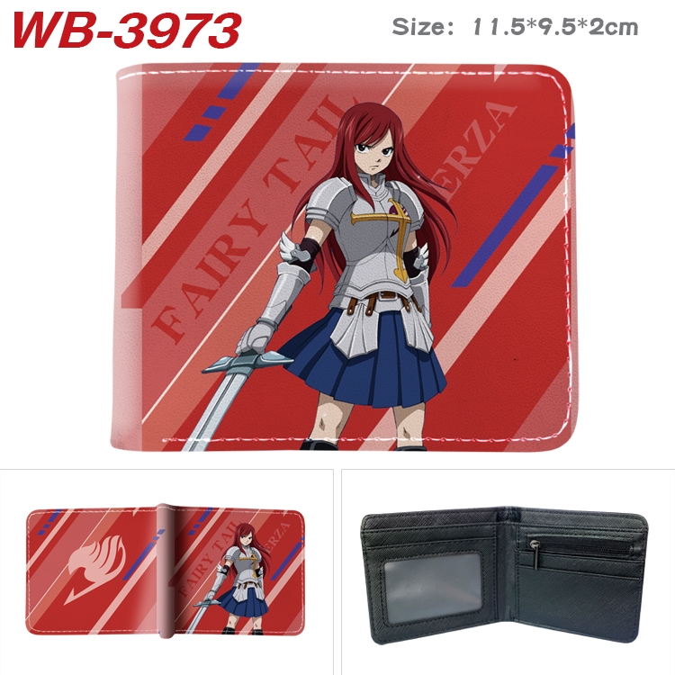 Fairy tail Anime color book two-fold leather wallet 11.5X9.5CM WB-3973A