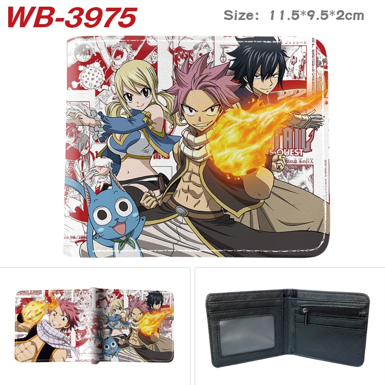 Fairy tail Anime color book two-fold leather wallet 11.5X9.5CM WB-3975A