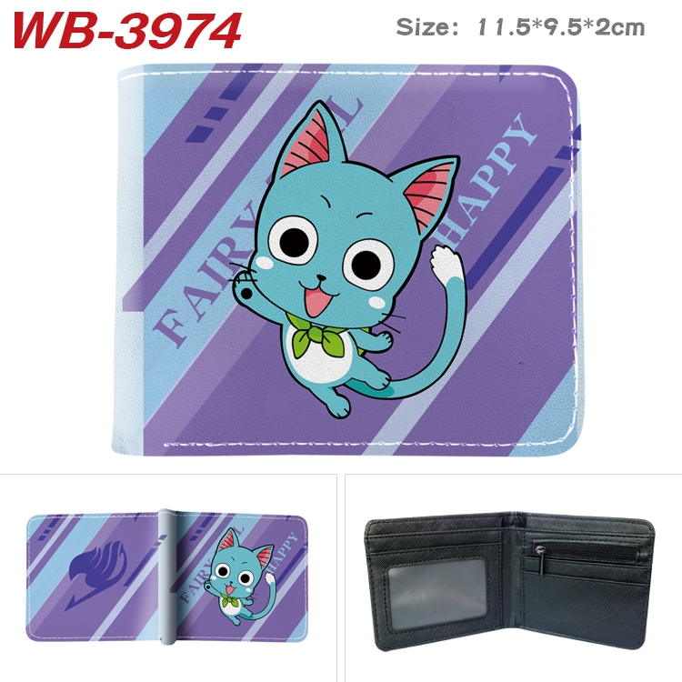 Fairy tail Anime color book two-fold leather wallet 11.5X9.5CM WB-3974A