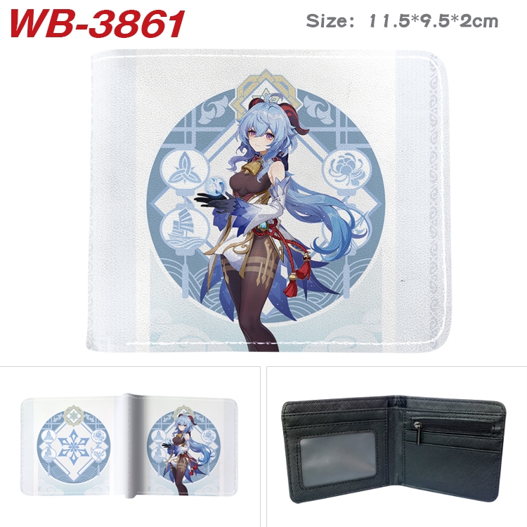 Genshin Impact Anime color book two-fold leather wallet 11.5X9.5CM  WB-3861A