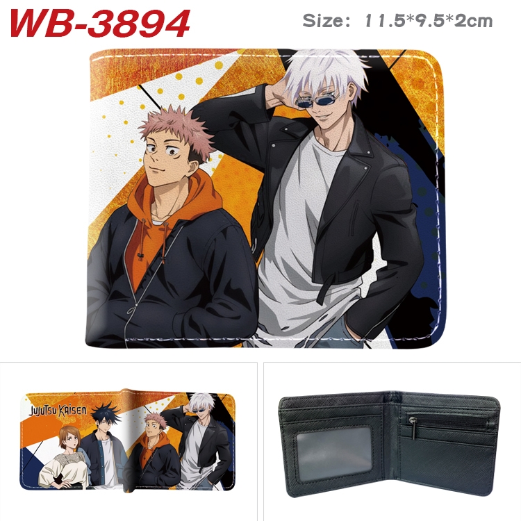 Jujutsu Kaisen  Anime color book two-fold leather wallet 11.5X9.5CM  WB-3894A