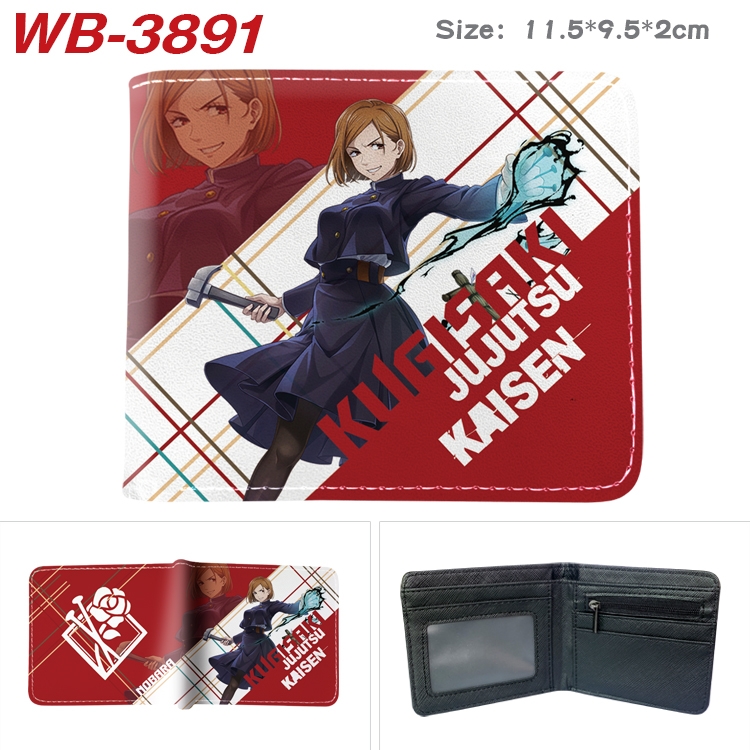 Jujutsu Kaisen  Anime color book two-fold leather wallet 11.5X9.5CM  WB-3891A