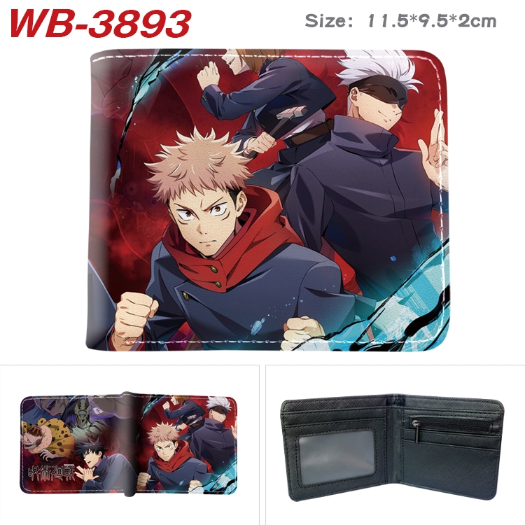 Jujutsu Kaisen  Anime color book two-fold leather wallet 11.5X9.5CM WB-3893A