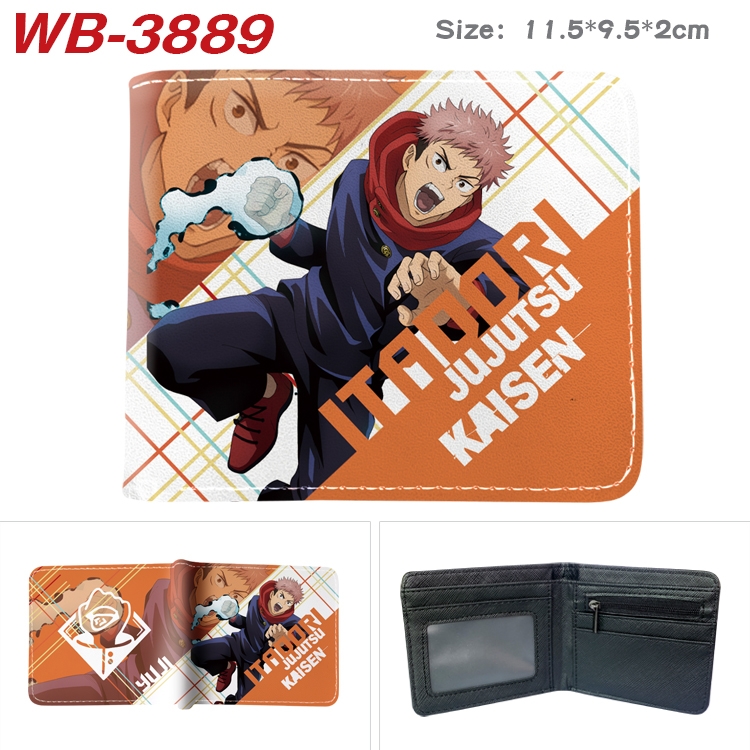 Jujutsu Kaisen  Anime color book two-fold leather wallet 11.5X9.5CM  WB-3889A