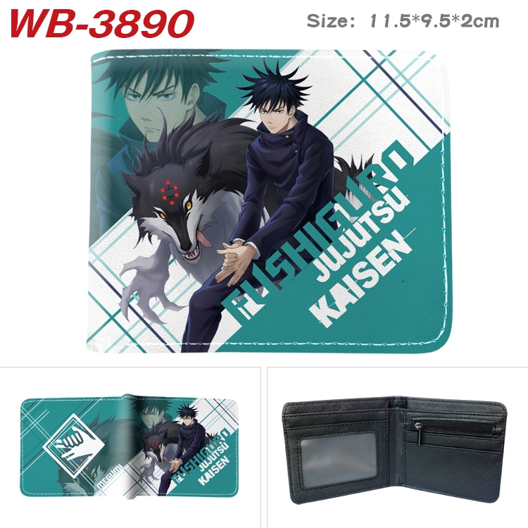 Jujutsu Kaisen  Anime color book two-fold leather wallet 11.5X9.5CM  WB-3890A