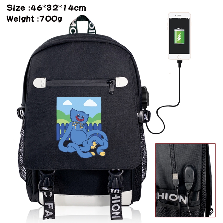 poppy playtime Anime Nylon Flip Data Backpack Backpack 46X32X14CM