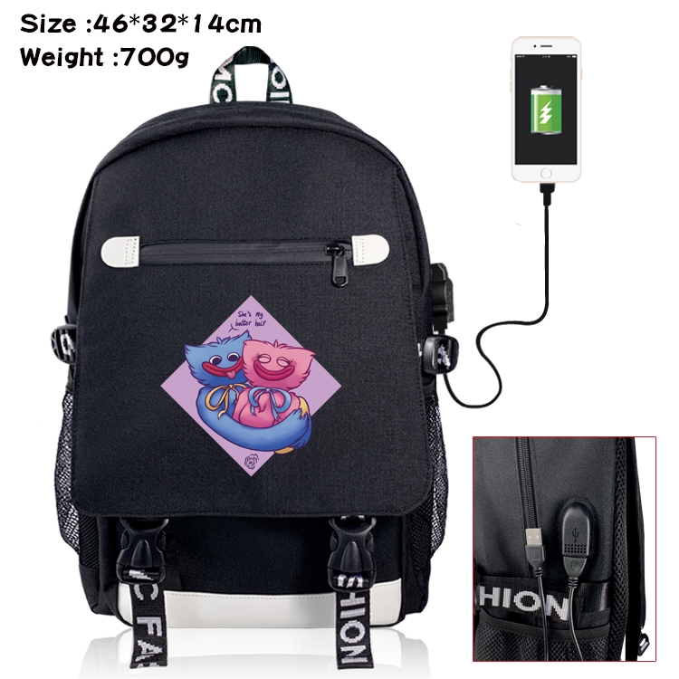 poppy playtime Anime Nylon Flip Data Backpack Backpack 46X32X14CM