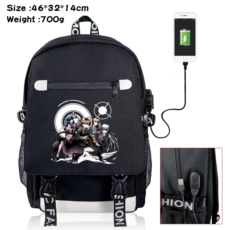 Dangan-Ronpa Anime Nylon Flip Data Backpack Backpack 46X32X14CM