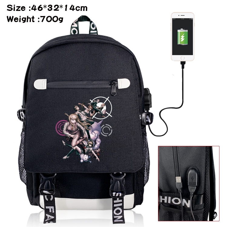 Dangan-Ronpa Anime Nylon Flip Data Backpack Backpack 46X32X14CM