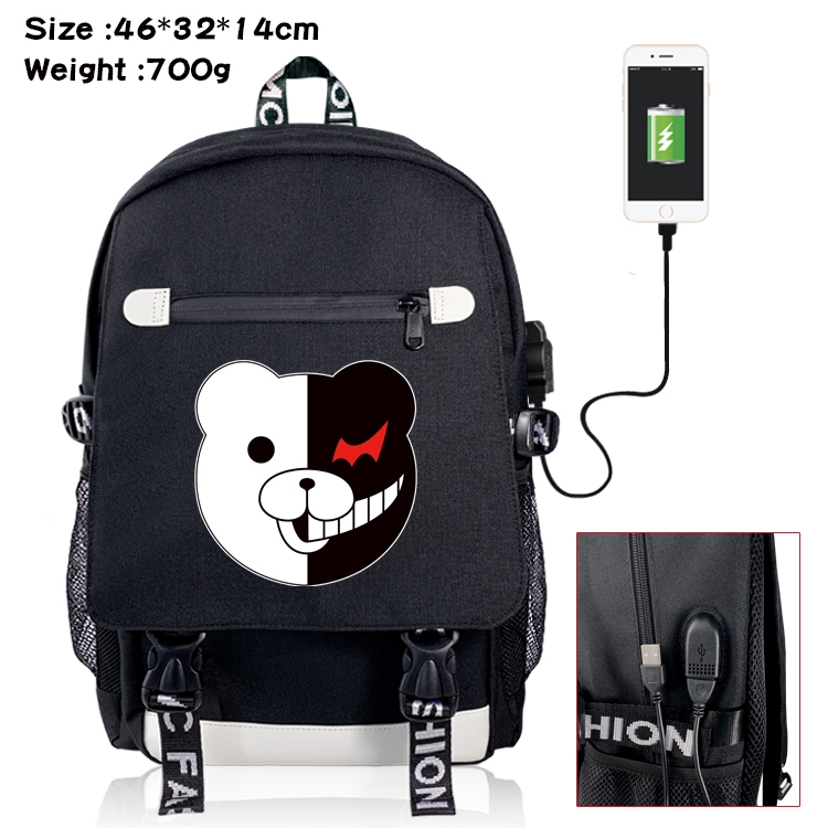 Dangan-Ronpa Anime Nylon Flip Data Backpack Backpack 46X32X14CM