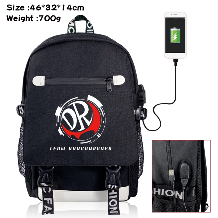 Dangan-Ronpa Anime Nylon Flip Data Backpack Backpack 46X32X14CM