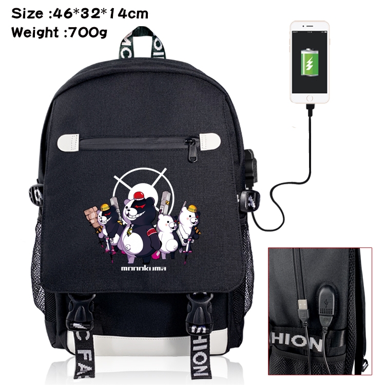 Dangan-Ronpa Anime Nylon Flip Data Backpack Backpack 46X32X14CM