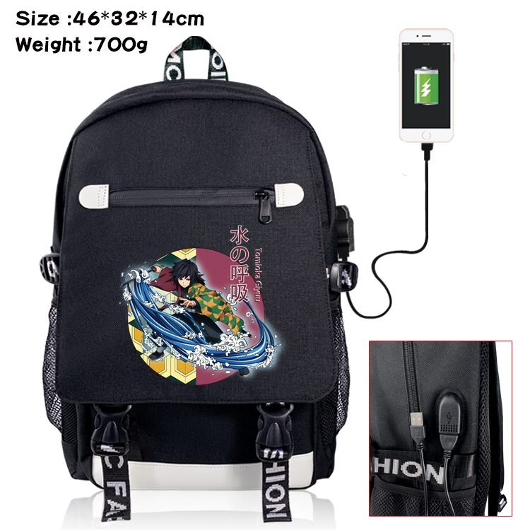 Demon Slayer Kimets Anime Nylon Flip Data Backpack Backpack 46X32X14CM