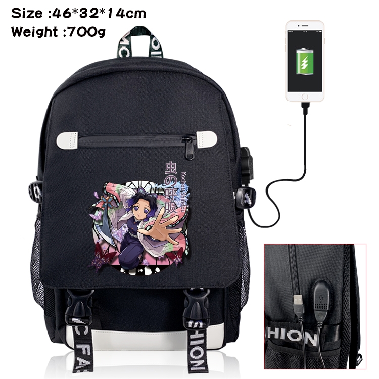 Demon Slayer Kimets Anime Nylon Flip Data Backpack Backpack 46X32X14CM