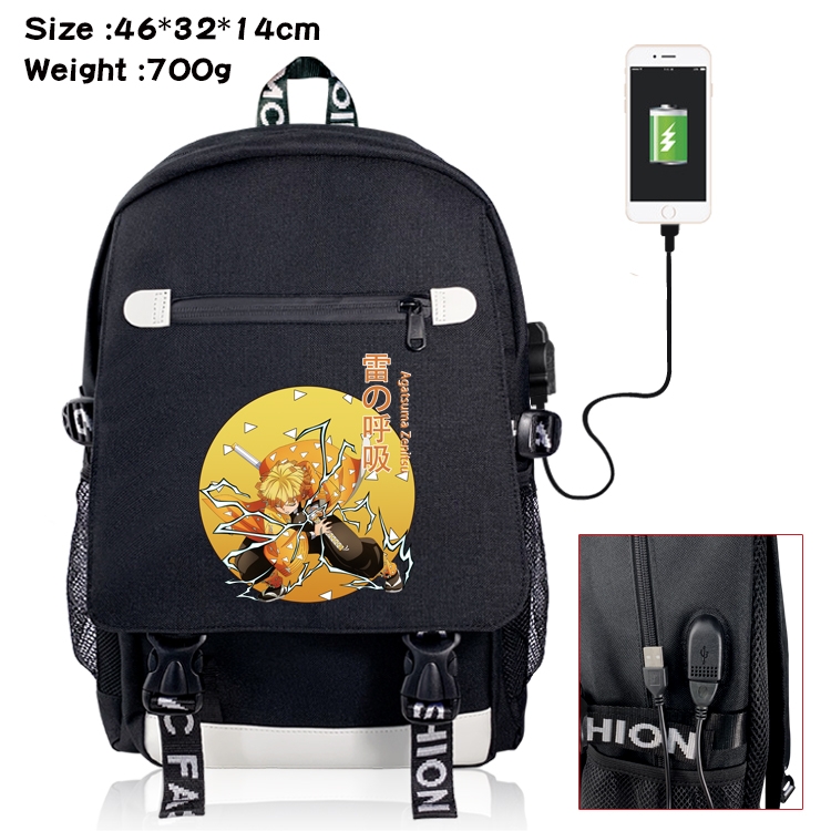 Demon Slayer Kimets Anime Nylon Flip Data Backpack Backpack 46X32X14CM