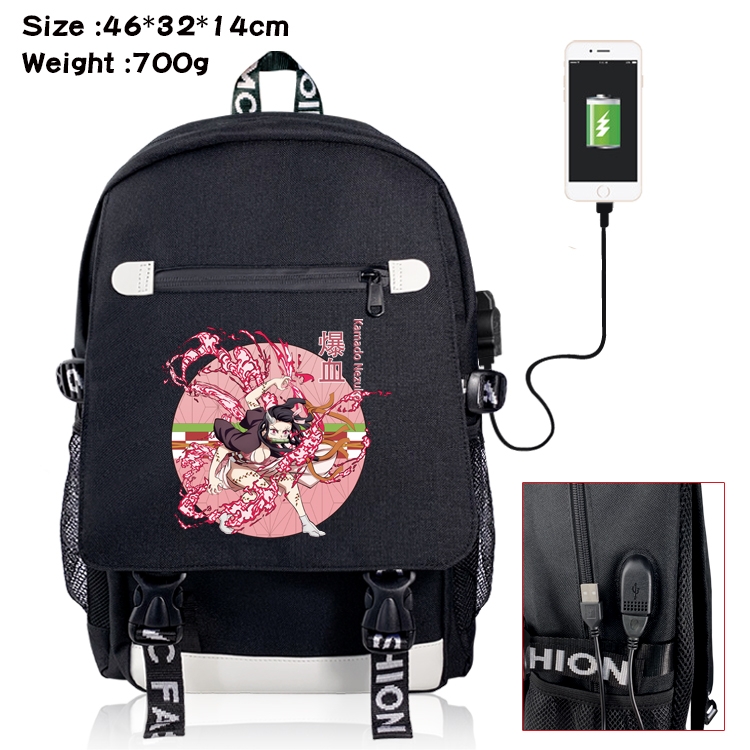 Demon Slayer Kimets Anime Nylon Flip Data Backpack Backpack 46X32X14CM