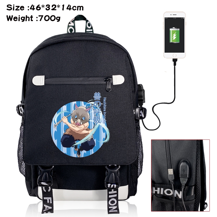 Demon Slayer Kimets Anime Nylon Flip Data Backpack Backpack 46X32X14CM