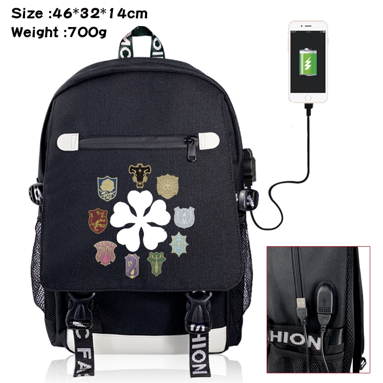 Black Clover Anime Nylon Flip Data Backpack Backpack 46X32X14CM