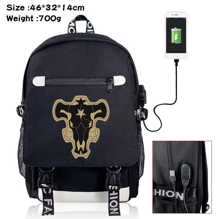 Black Clover Anime Nylon Flip Data Backpack Backpack 46X32X14CM