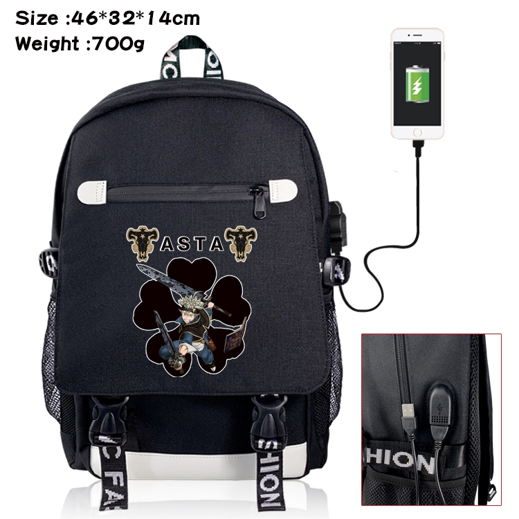 Black Clover Anime Nylon Flip Data Backpack Backpack 46X32X14CM