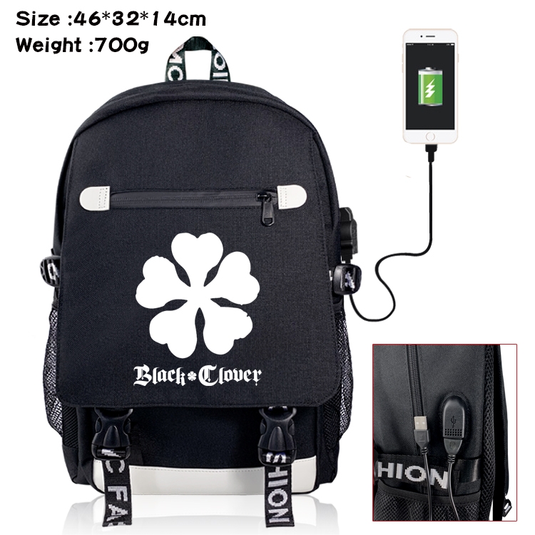 Black Clover Anime Nylon Flip Data Backpack Backpack 46X32X14CM