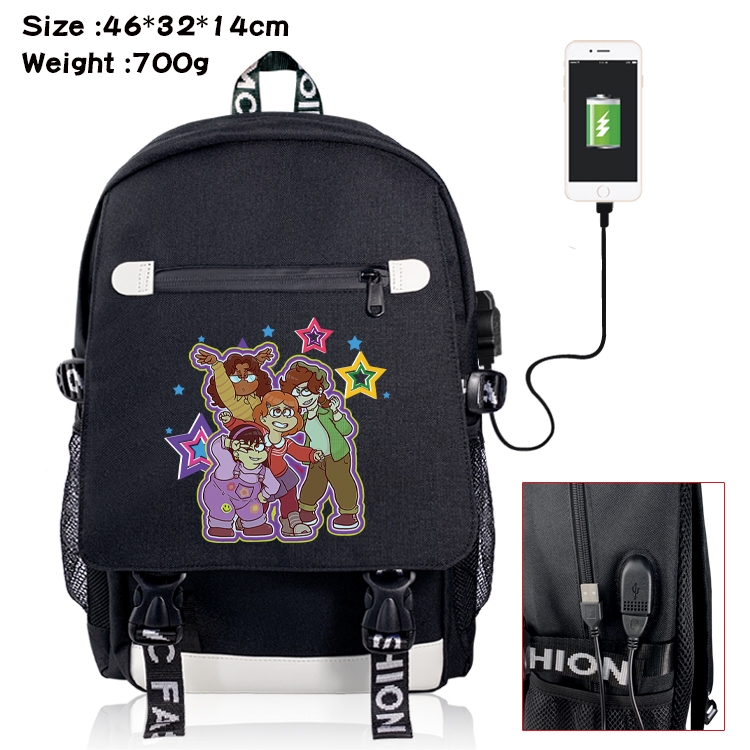 Turning Red  Anime Nylon Flip Data Backpack Backpack 46X32X14CM