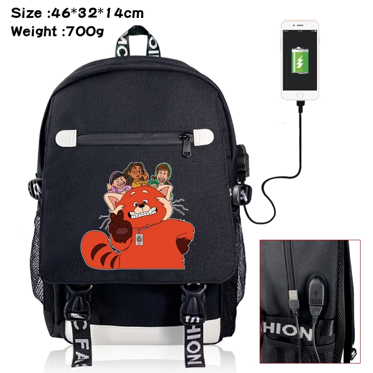 Turning Red Anime Nylon Flip Data Backpack Backpack 46X32X14CM