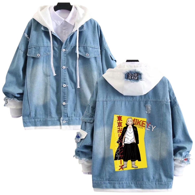 Tokyo Revengers  anime stitching denim jacket top sweater from S to 4XL