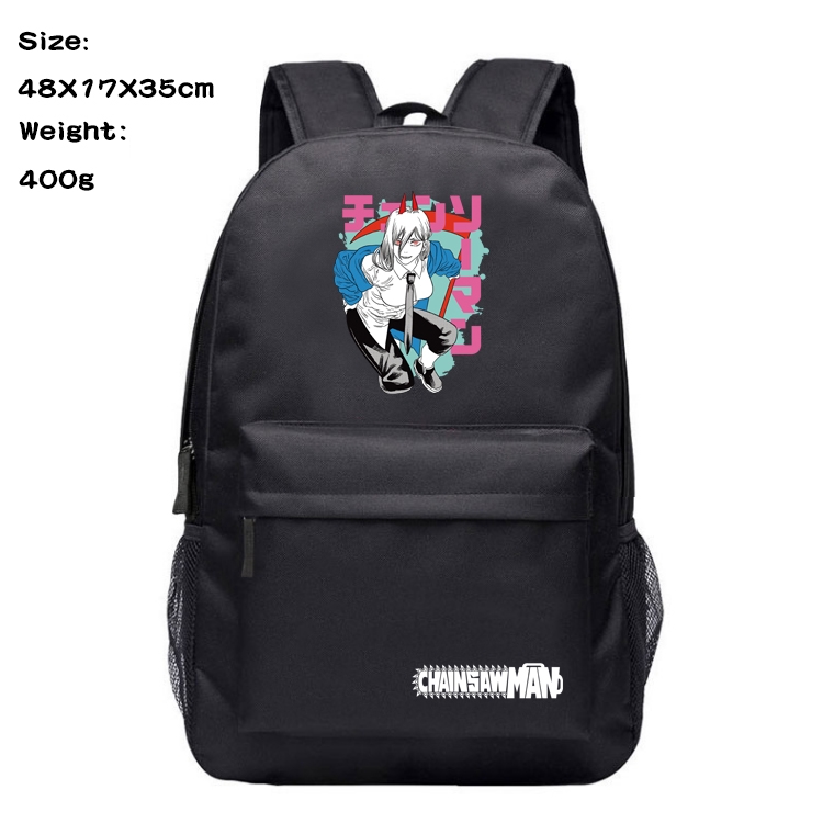 chainsaw man Anime Oxford Canvas Backpack Student Schoolbag 48X17X35CM