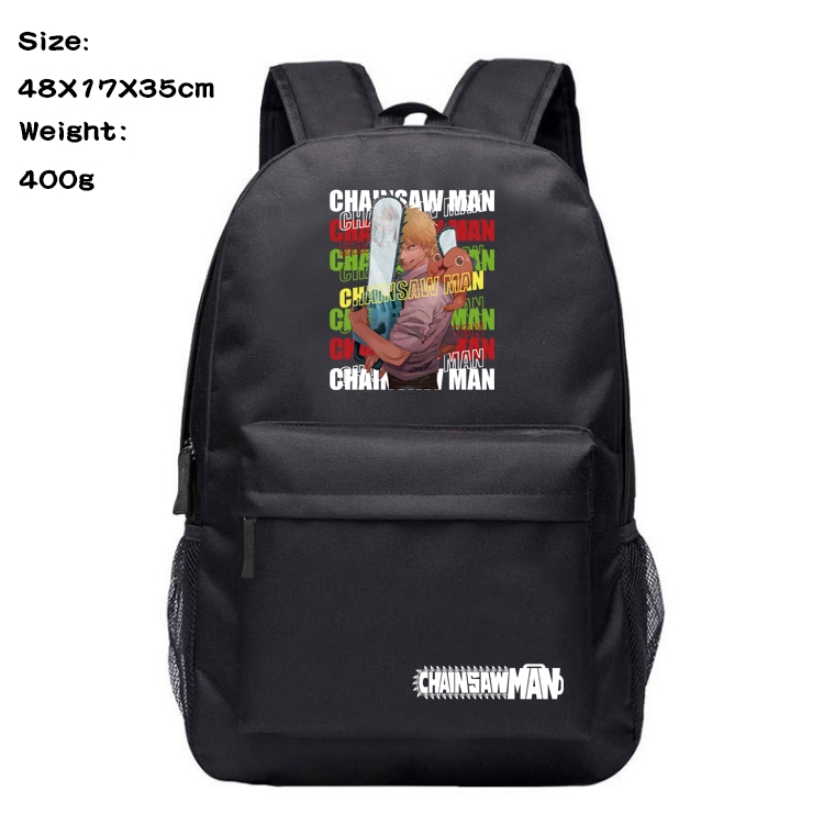 chainsaw man Anime Oxford Canvas Backpack Student Schoolbag 48X17X35CM