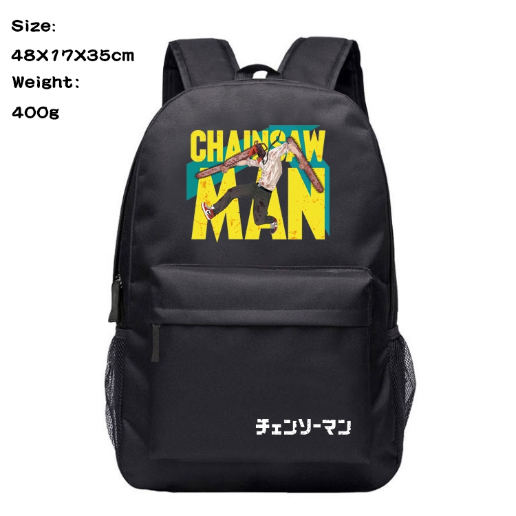 chainsaw man Anime Oxford Canvas Backpack Student Schoolbag 48X17X35CM