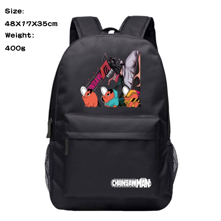 chainsaw man Anime Oxford Canvas Backpack Student Schoolbag 48X17X35CM