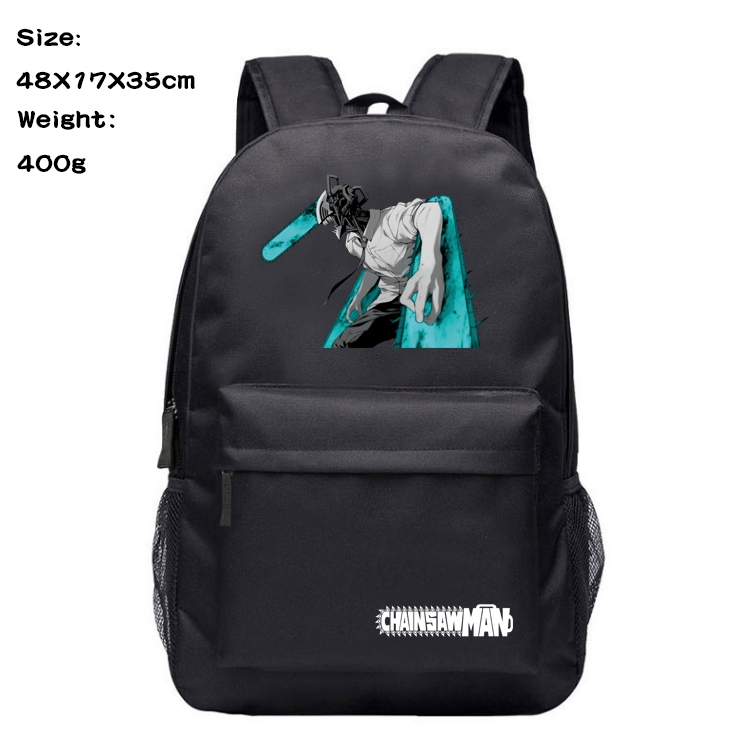 chainsaw man Anime Oxford Canvas Backpack Student Schoolbag 48X17X35CM