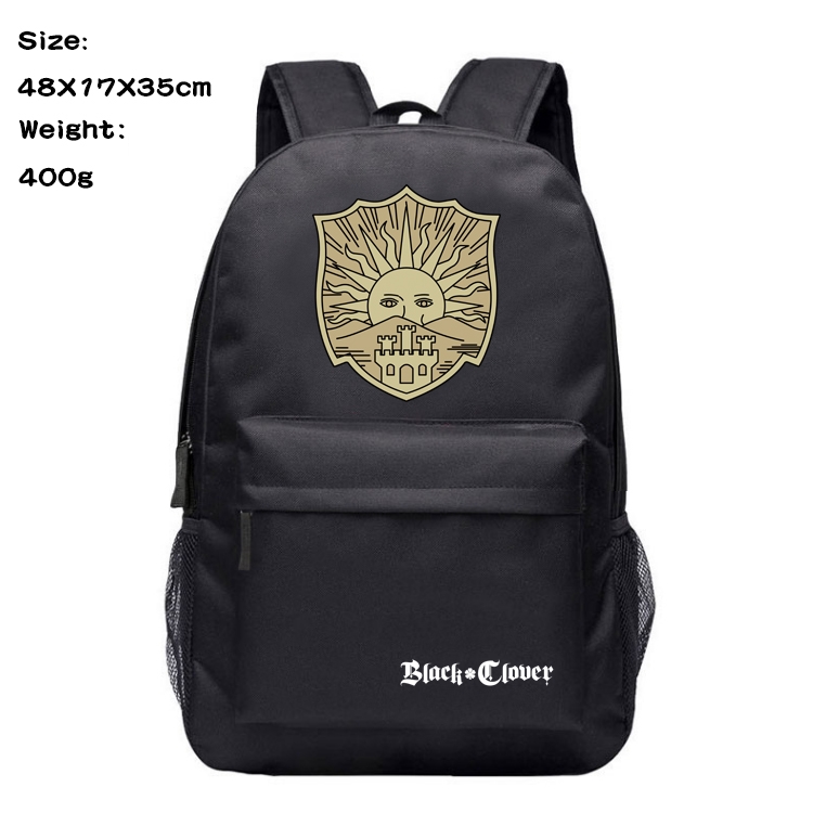 Black Clover Anime Oxford Canvas Backpack Student Schoolbag 48X17X35CM