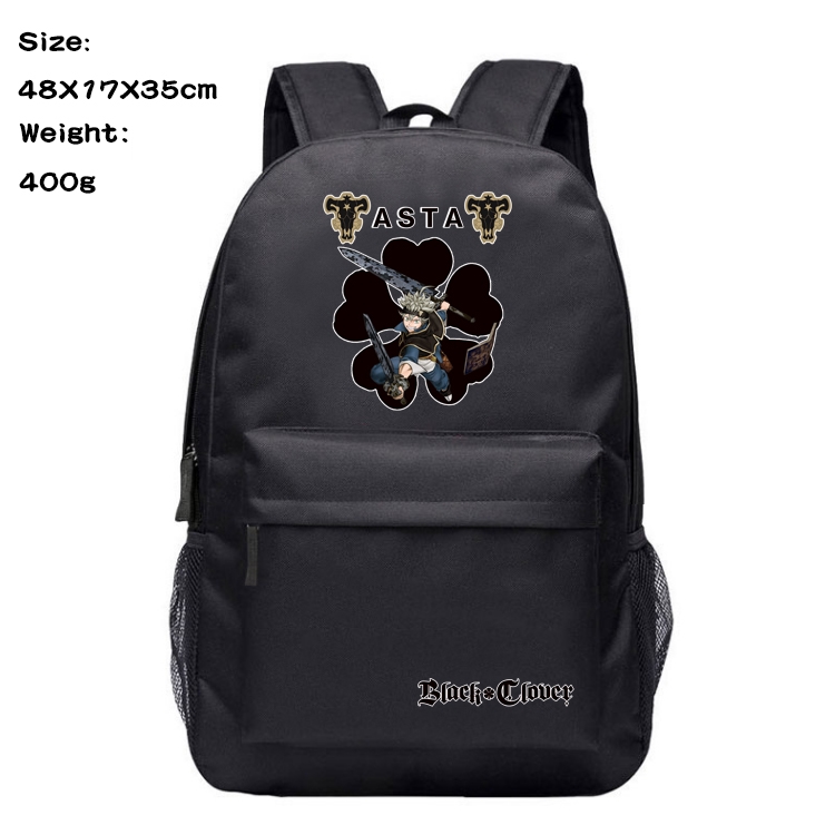 Black Clover Anime Oxford Canvas Backpack Student Schoolbag 48X17X35CM