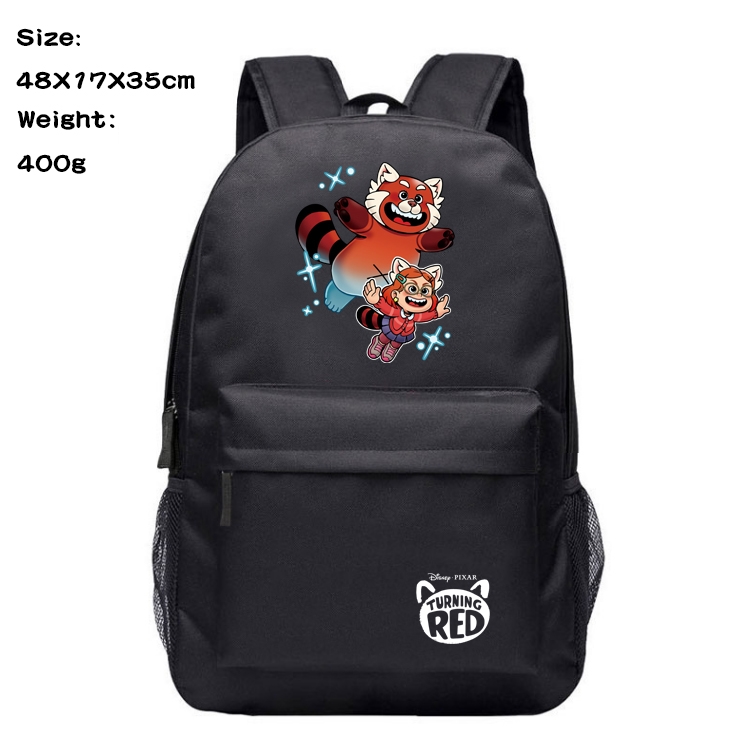 Turning Red Anime Oxford Canvas Backpack Student Schoolbag 48X17X35CM