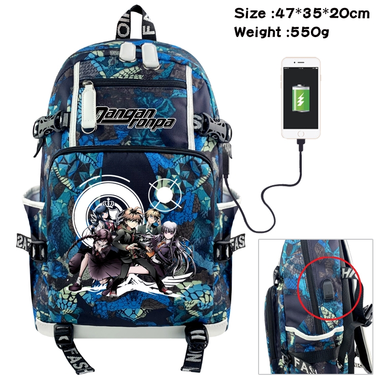 Dangan-Ronpa Anime digital printing camouflage trend backpack school bag 47X35X20CM
