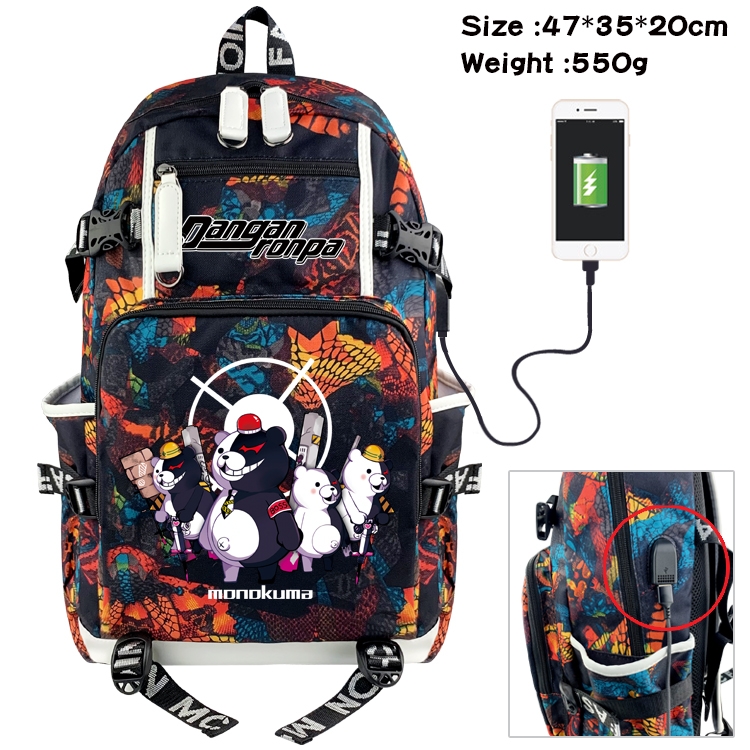 Dangan-Ronpa Anime digital printing camouflage trend backpack school bag 47X35X20CM