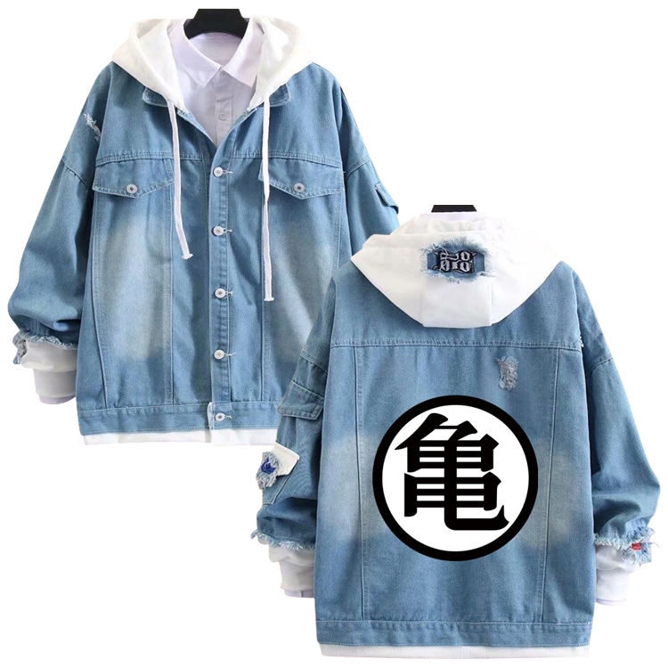 DRAGON BALL anime stitching denim jacket top sweater from S to 4XL