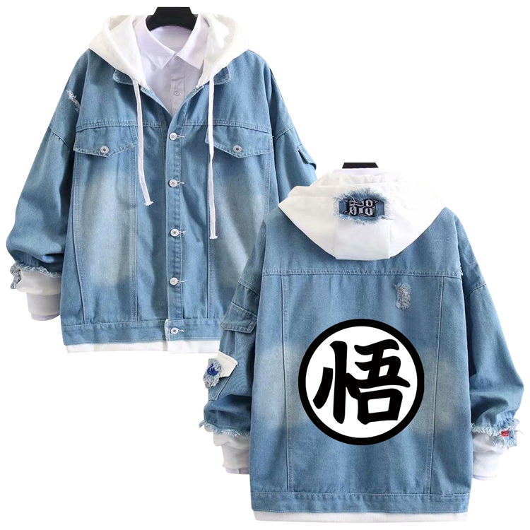 DRAGON BALL anime stitching denim jacket top sweater from S to 4XL