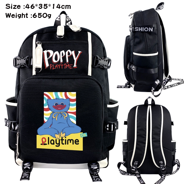 poppy playtime Anime Data USB Backpack Cartoon Printing Student Backpack 46X35X14CM