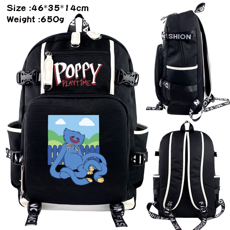 poppy playtime Anime Data USB Backpack Cartoon Printing Student Backpack 46X35X14CM