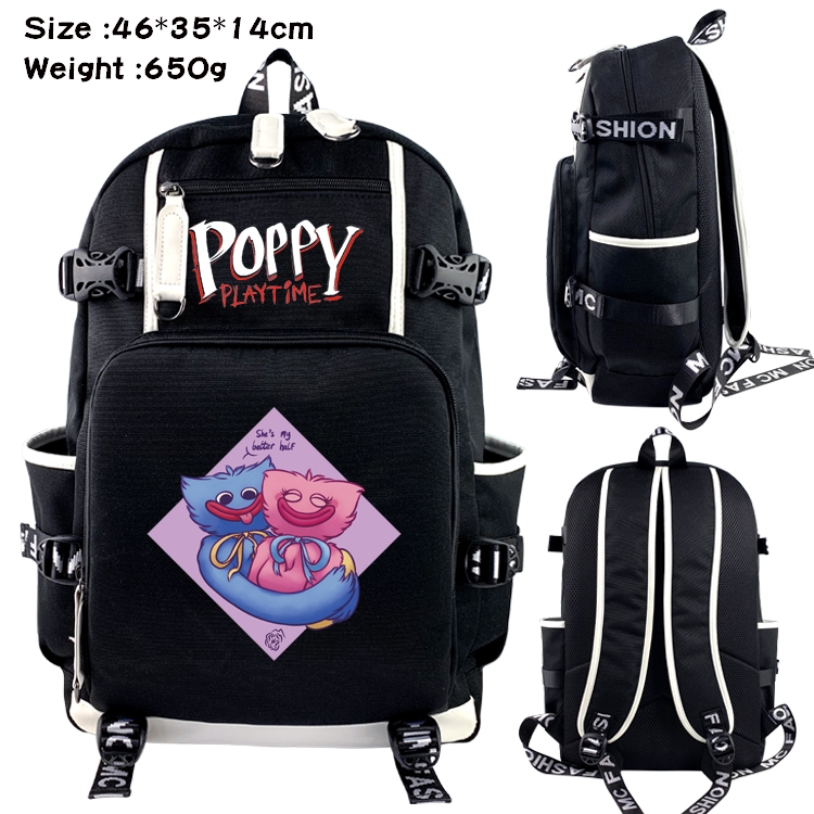 poppy playtime Anime Data USB Backpack Cartoon Printing Student Backpack 46X35X14CM