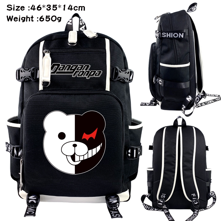 Dangan-Ronpa Anime Data USB Backpack Cartoon Printing Student Backpack 46X35X14CM