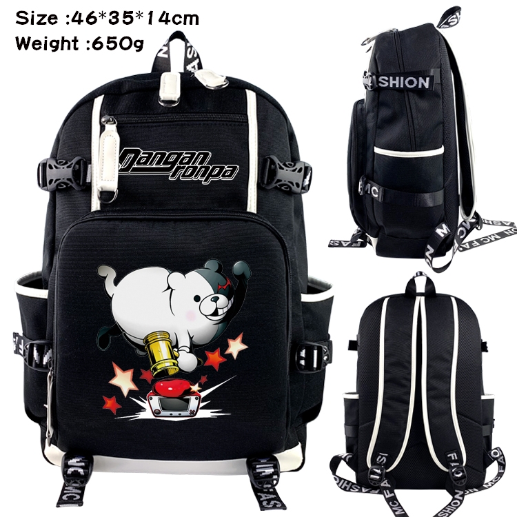 Dangan-Ronpa Anime Data USB Backpack Cartoon Printing Student Backpack 46X35X14CM