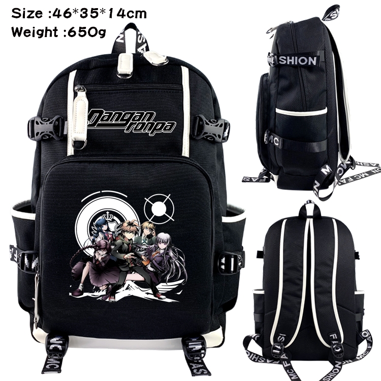 Dangan-Ronpa Anime Data USB Backpack Cartoon Printing Student Backpack 46X35X14CM