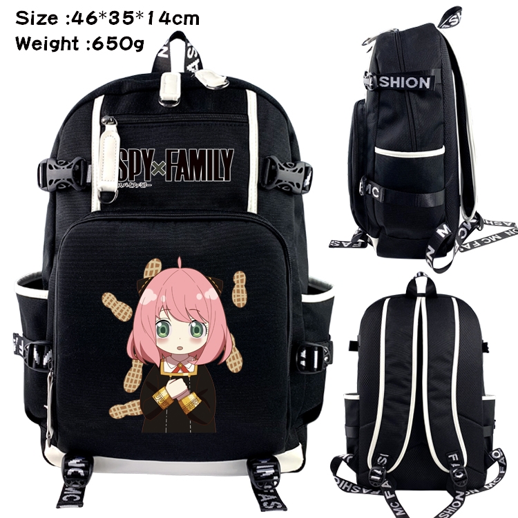 SPY×FAMILY Anime Data USB Backpack Cartoon Printing Student Backpack 46X35X14CM