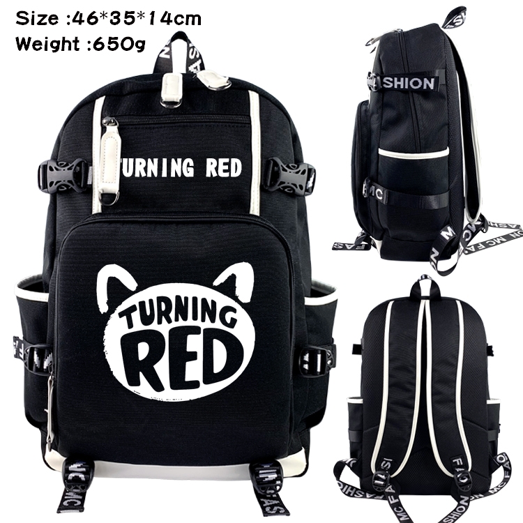 Turning Red Anime Data USB Backpack Cartoon Printing Student Backpack 46X35X14CM